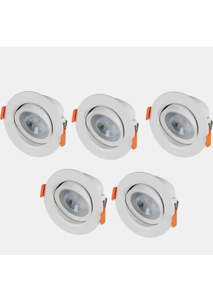 5W 3000K Günışığı Oynar Başlıklı LED Spot 5 Adet