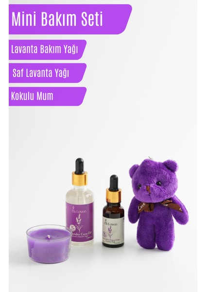 Lavanta Yağ Seti – Lavanta Yağı 20 Ml, Lavanta Bakım Yağı 50 Ml, Kokulu Mum