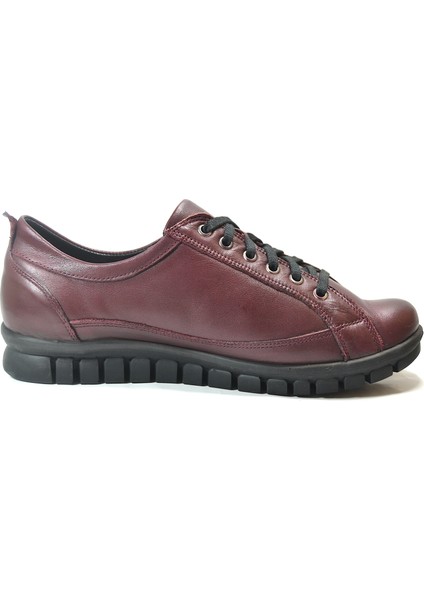 3421 Hakiki Deri Bağlı Ortopedik Casual Günlük Kadın Ayakkabı