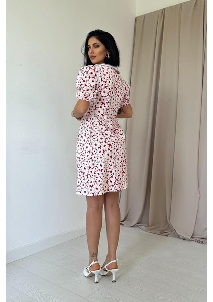 Fuşya Önlük Yakalı Poplin Elbise fırsatları