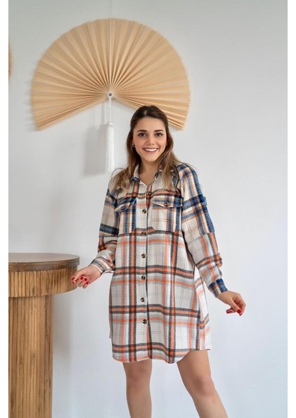 Oranj Oduncu Gömlek Elbise fiyatları