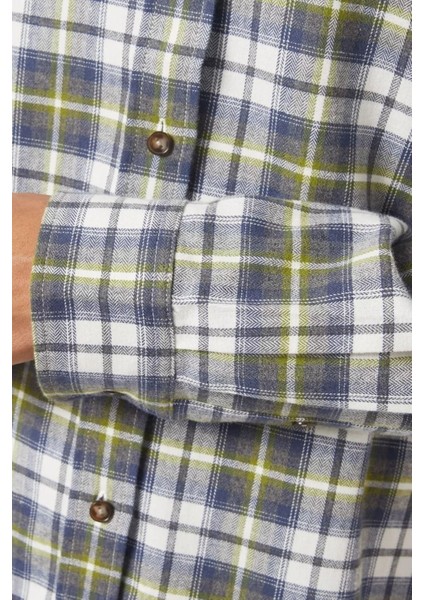 Flanel Pamuk Gömlek, Relaxed Fit, Düşük Omuz ve Katmanlı Kullanıma Uygun fırsatları