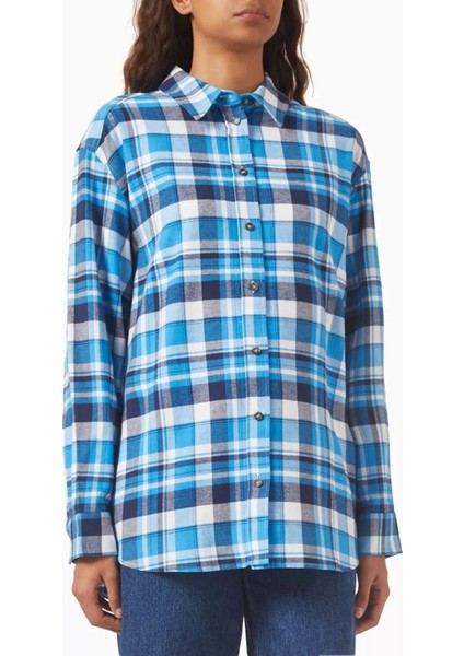 Flanel Pamuk Gömlek, Relaxed Fit, Düşük Omuz ve Katmanlı Kullanıma Uygun