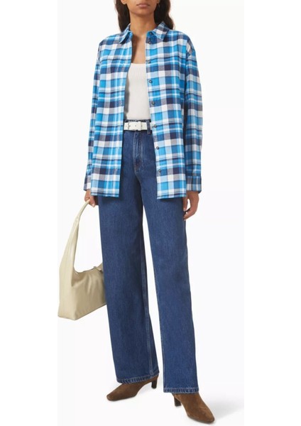 Flanel Pamuk Gömlek, Relaxed Fit, Düşük Omuz ve Katmanlı Kullanıma Uygun fiyatları