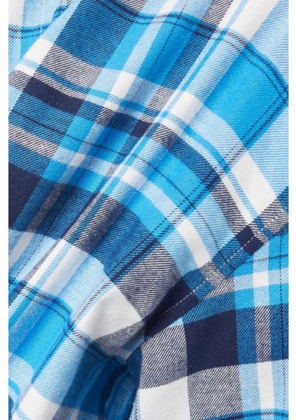 Flanel Pamuk Gömlek, Relaxed Fit, Düşük Omuz ve Katmanlı Kullanıma Uygun fırsatları