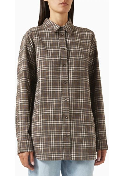 Flanel Pamuk Gömlek, Relaxed Fit, Düşük Omuz ve Katmanlı Kullanıma Uygun
