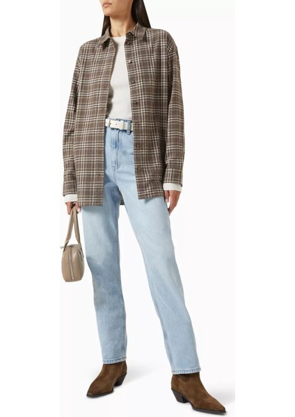 Flanel Pamuk Gömlek, Relaxed Fit, Düşük Omuz ve Katmanlı Kullanıma Uygun fiyatları