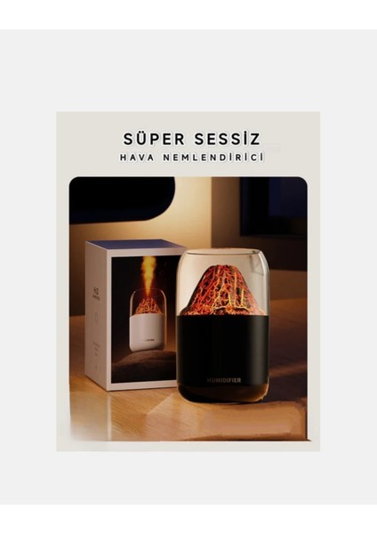 Volkanik Tasarım Dekoratif Gece Lambası ve Hava Nemlendirici Ultrasonik Sessiz modelleri