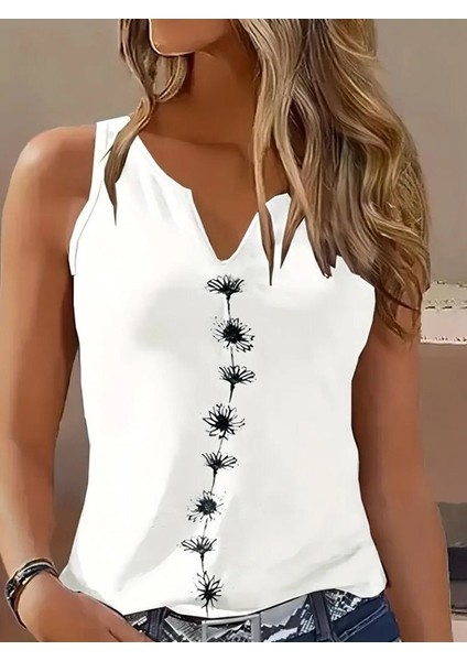 Kadın Askılı Kolsuz Desenli Bluz modelleri