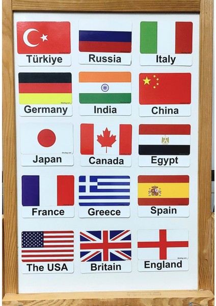Countries / Ülkeler Manyetik Ingilizce Kelime Kartları