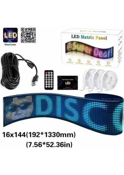 Matrix LED Panel Cama Yapışan App Kontrollü Oto LED Tır Kamyon LED Uzunluk 176CM - Genişlik 19CM