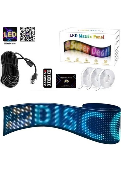 Matrix LED Panel Cama Yapışan App Kontrollü Oto LED Tır Kamyon LED Uzunluk 176CM - Genişlik 19CM