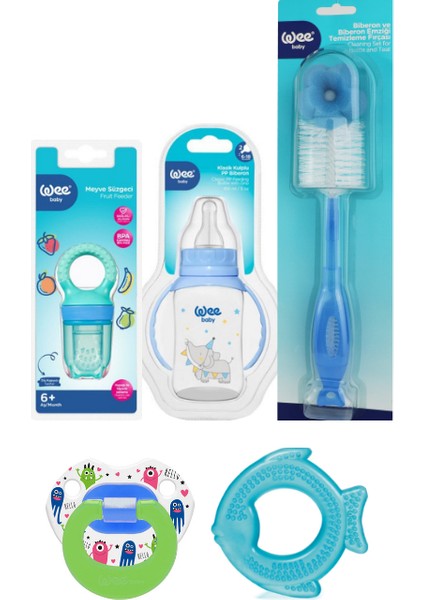 6-18+ Ay Set (Fırça, Biberon, Emzik, Diş Kaşıyıcı, Meyve Süzgeci)