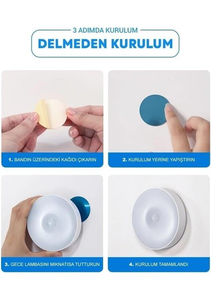 Home Hareket Sensörlü LED Gece Lambası - Şarj Edilebilir ve Taşınabilir 4000K Işık, USB ile Dolap Içi, Merdiven, Gardrop Altı Kullanımına Uygun Beyaz Işık Spot Lamba (1) modelleri