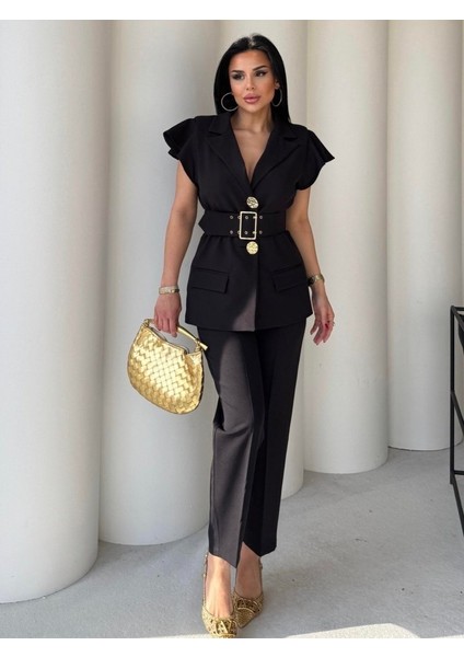 Vatkalı Yelek Pantolon Ikili Takım