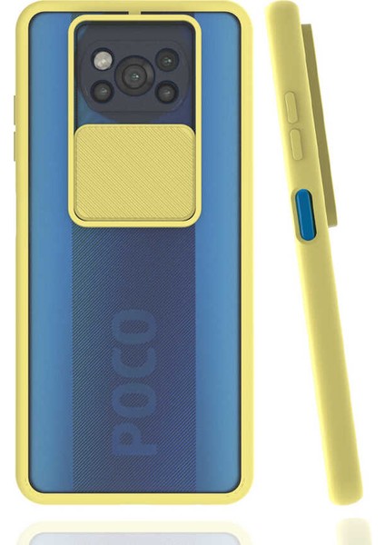 Xiaomi Poco X3 Kılıf Kamera Korumalı Sürgülü Renkli Sert Esnek Silikon Lensi Kapak