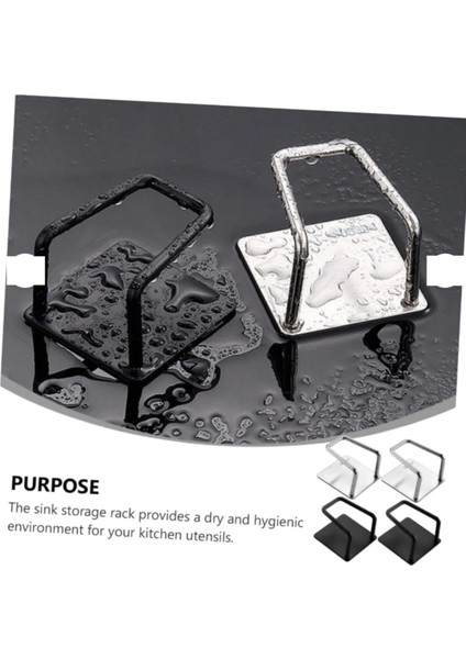 4'lü Siyah Yanı Sünger Askılığı, Banyo ve Mutfak Düzenleyici Seti fiyatları