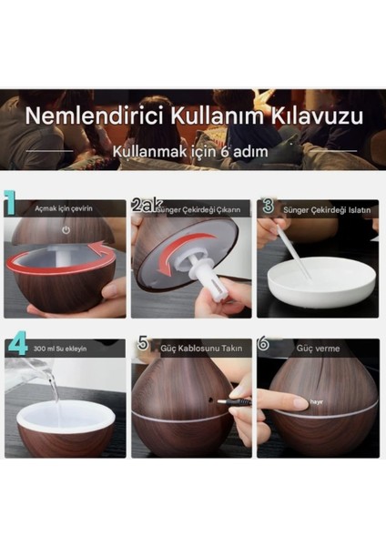 Ahşap Vazo Görünümlü7 LED Işıklı Aromatik Oda Kokusu Hava Nemlendirici indirimleri