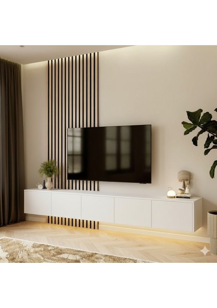 Parla Tv Ünitesi & Sehpası (Beyaz)