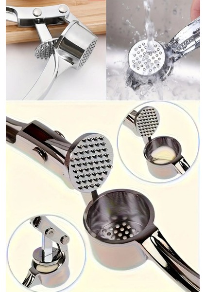 Paslanmaz Çelik Sarımsak Ezici, Pratik ve Dayanıklı Ev Gereçleri