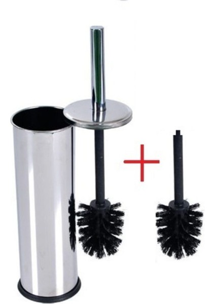 Paslanmaz Krom Tuvalet Fırçası ve Yedek Fırça Hediyesi