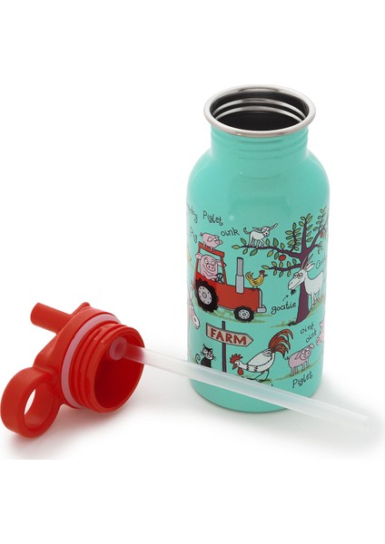 2'li 400 ml Pipetli Paslanmaz Çelik Matara Farm-Princess modelleri