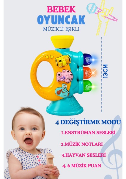 Işıklı ve Müzikli Bebek Piyanosu, Eğitici, Renkli, Sesli Oyuncak, Motor ve Duyusal Gelişim modelleri