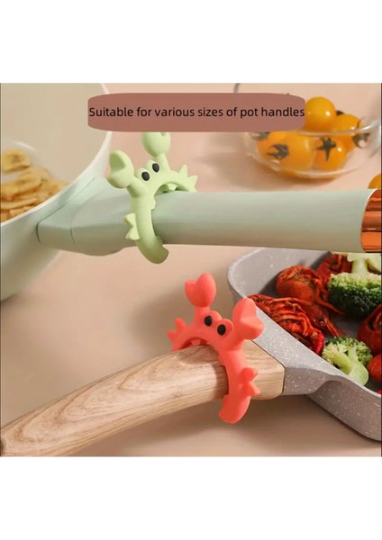 Yeşil Silikon Kaşık ve Spatula Tutucu, Pratik Mutfak Klipsi