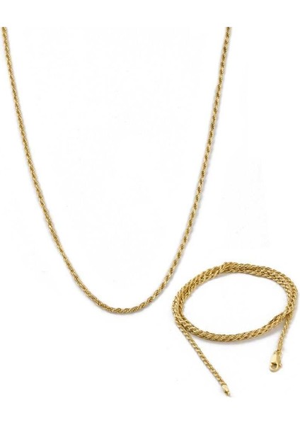 Burgu Zincir Gümüş Kolye Gold