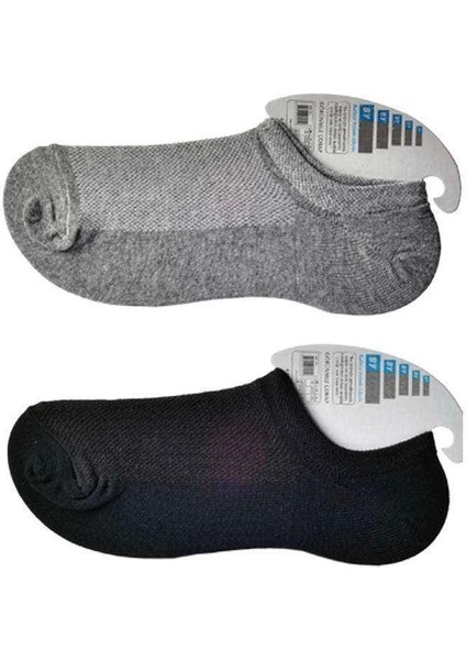 Siyah ve Gri Erkek Görünmez Çorap 6 Çift modelleri
