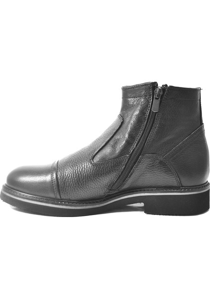 B-925 Hakiki Deri Siyah Fermuarlı Klasik Erkek Bot modelleri