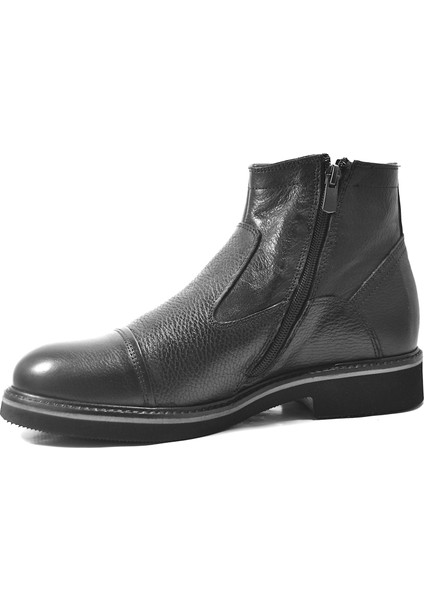 B-925 Hakiki Deri Siyah Fermuarlı Klasik Erkek Bot fırsatları