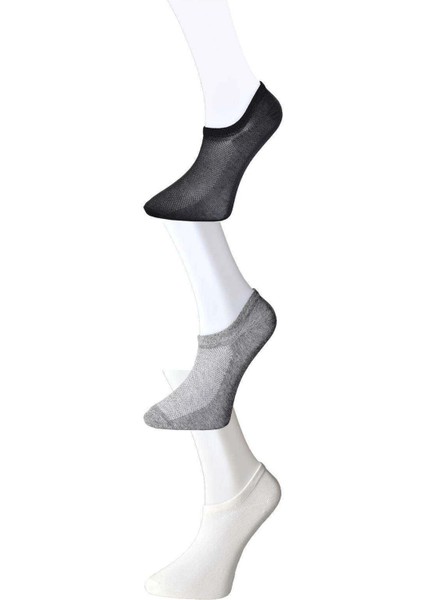 Siyah Gri ve Beyaz Erkek Görünmez Çorap 3 Çift fiyatları