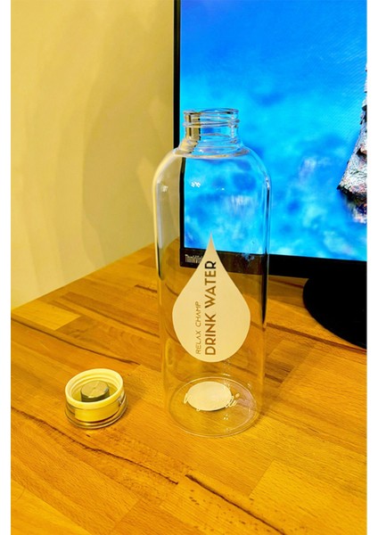 Şeffaf Borosilikat Cam Matara 1000ML Su Şişesi Sporcu Motivasyon Suluk fiyatları