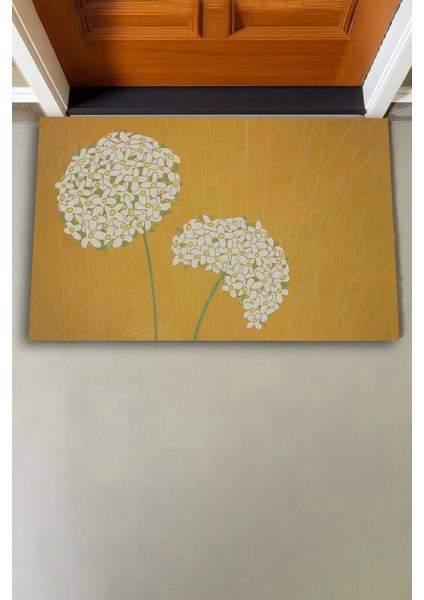 Kişniş Çiçeği Zarafeti Sarı Renk Welcome Hoş Geldiniz Kapı Önü Paspası 45X70CM fiyatları