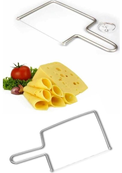 Paslanmaz Çelik Peynir Dilimleyici Seti, Yedek Tel ile Pratik Kullanım
