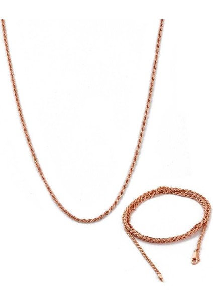 Burgu Zincir Gümüş Kolye Rose