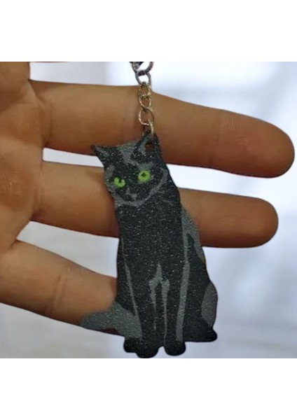Kara Kedi Sevimli Figür Karakter Anahtarlık