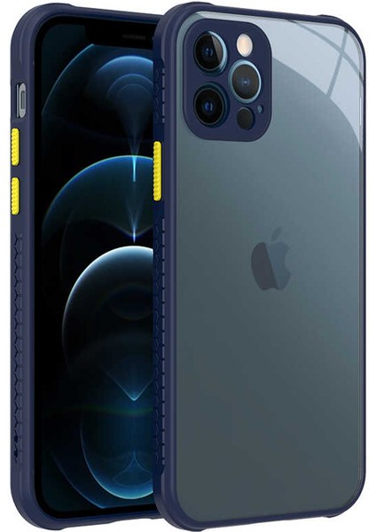 Iphone 12 Pro Kılıf ​​esnek Renkli Çerçeveli Sert Silikon Kaff Kapak