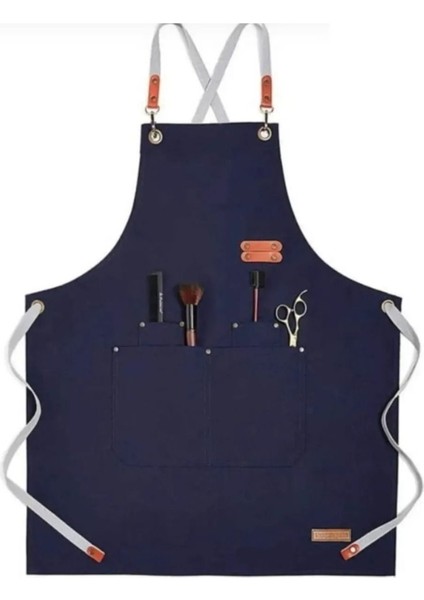 Lacivert Askılı Çok Amaçlı Şef ve Sanatçı Önlüğü, Şık ve Kullanışlı Tasarım
