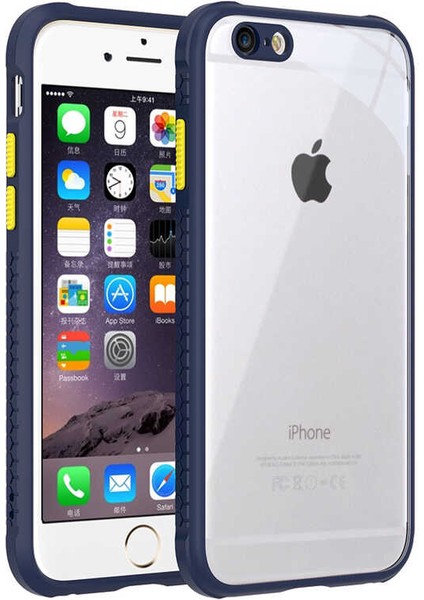 Iphone 6 Kılıf ​​esnek Renkli Çerçeveli Sert Silikon Kaff Kapak