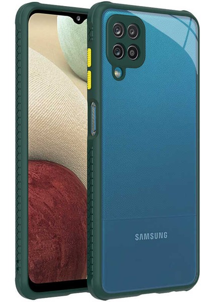 Galaxy M12 Kılıf ​​esnek Renkli Çerçeveli Sert Silikon Kaff Kapak