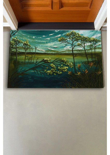 Melankoli Bahçesi Yeşil Renk Welcome Hoş Geldiniz Kapı Önü Paspası 45X70CM fiyatları