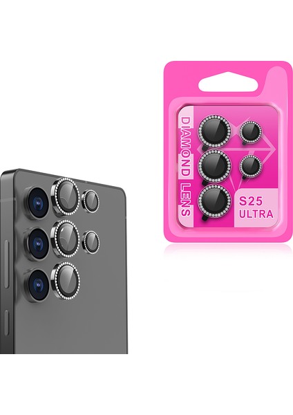 Samsung Galaxy S25 Ultra Kamera Lens Koruyucu Taşlı Zrcl-06