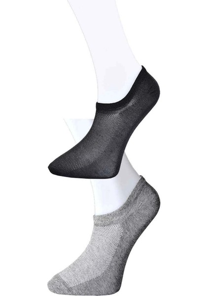 Siyah ve Gri Erkek Görünmez Çorap 12 Çift modelleri