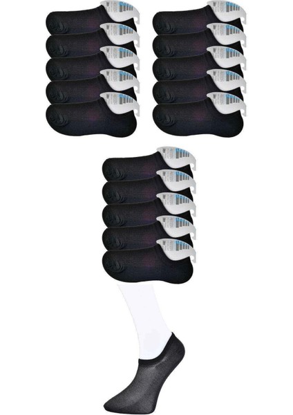 Siyah Erkek Görünmez Çorap 15 Çift