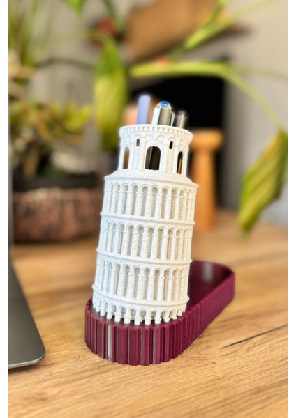Pisa Kulesi Tasarımlı Masaüstü Kalemlik ve Organizer – Dekoratif Masa Düzenleyici fırsatları