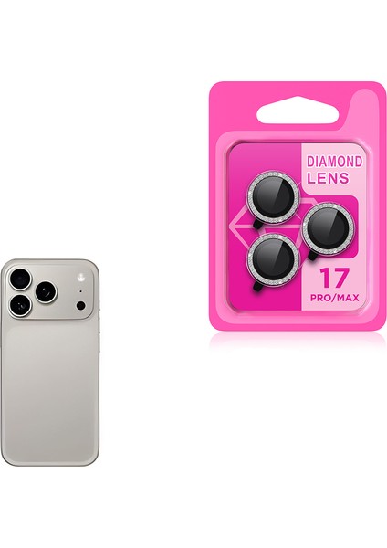Apple iPhone 17 Pro Max Taşlı Kamera Lens Koruyucu Cam Zrcl-06