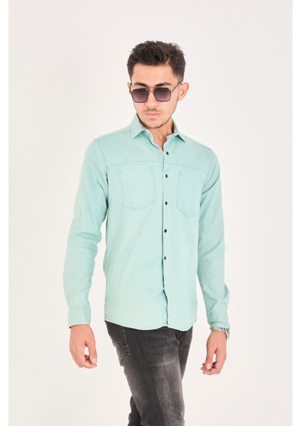 Çift Cep Gabardin Likra Yıkamalı Gömlek fiyatları