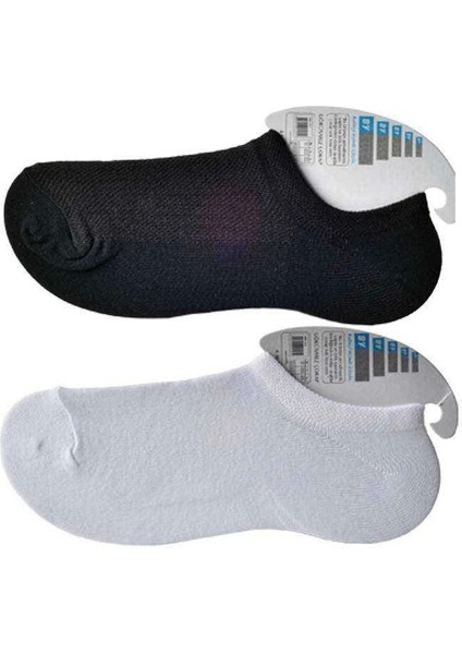 Siyah ve Beyaz Erkek Görünmez Çorap 12 Çift modelleri